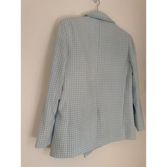 Alice + Olivia Justin Gingham Double-Breasted Relaxed Fit Oversized Blazer US 10 - Picture 8 of 9